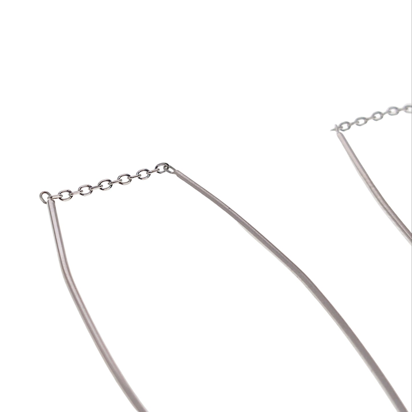 Sterling silver threader earrings on a white background