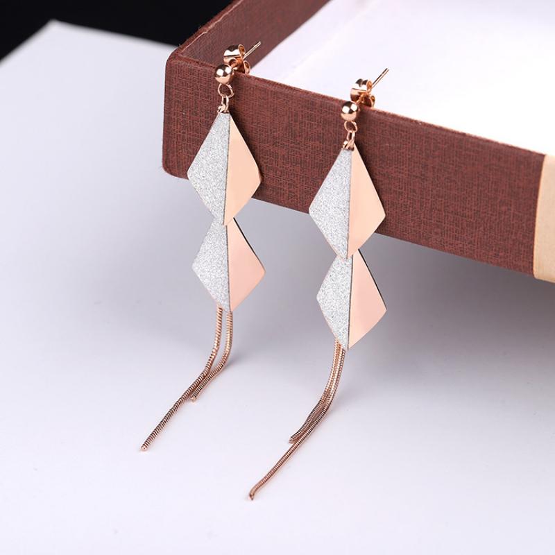 Rose Gold Plated Earrings Earrings Drop Earrings Rose Gold Plated Stainless Steel