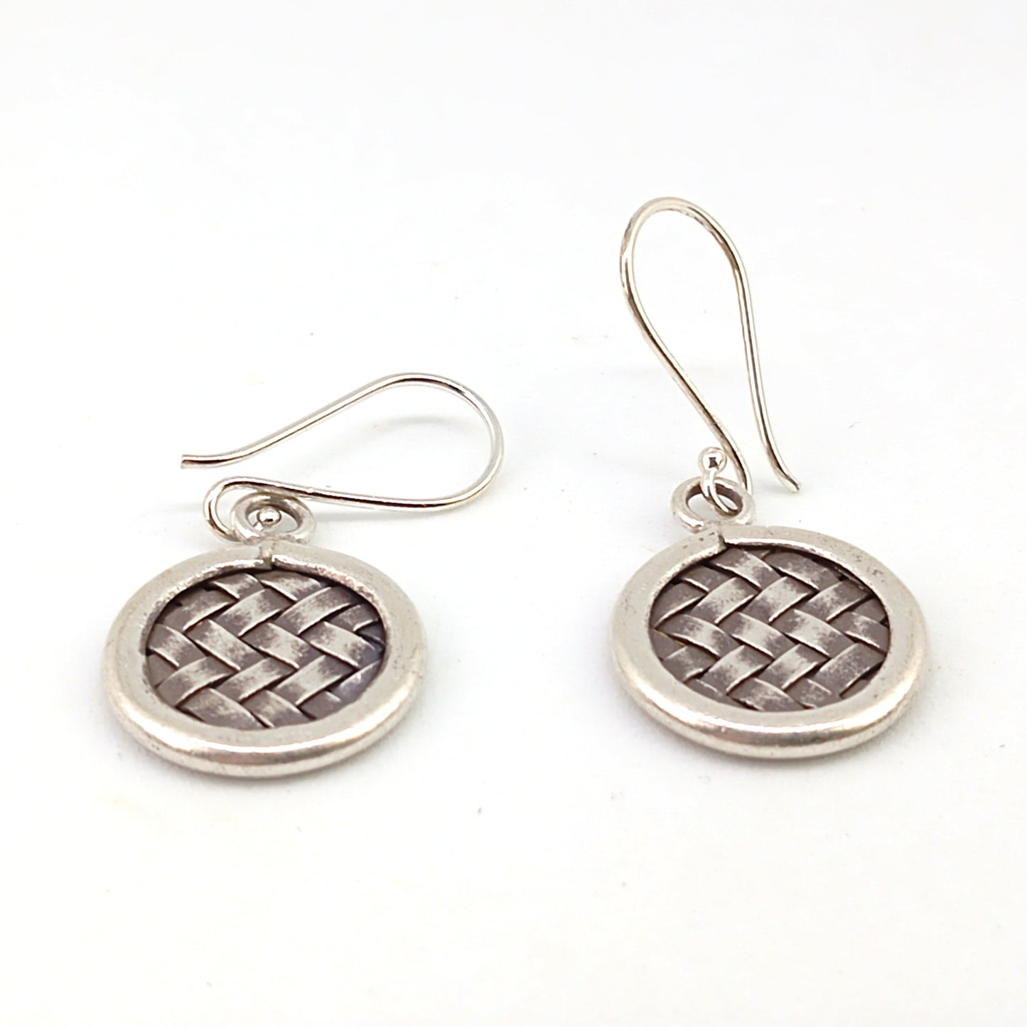 925 Sterling Silver Woven Dangle Earrings | Oxidized Finish | 17mm | Gift Boxed