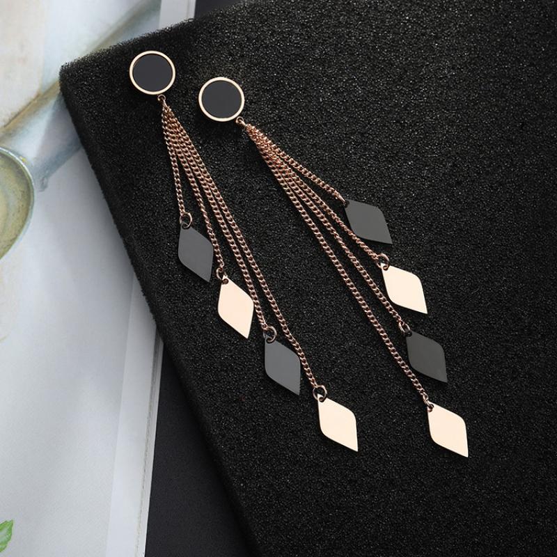 Rose Gold Plated Earrings Earrings Drop Earrings Rose Gold Plated Stainless Steel