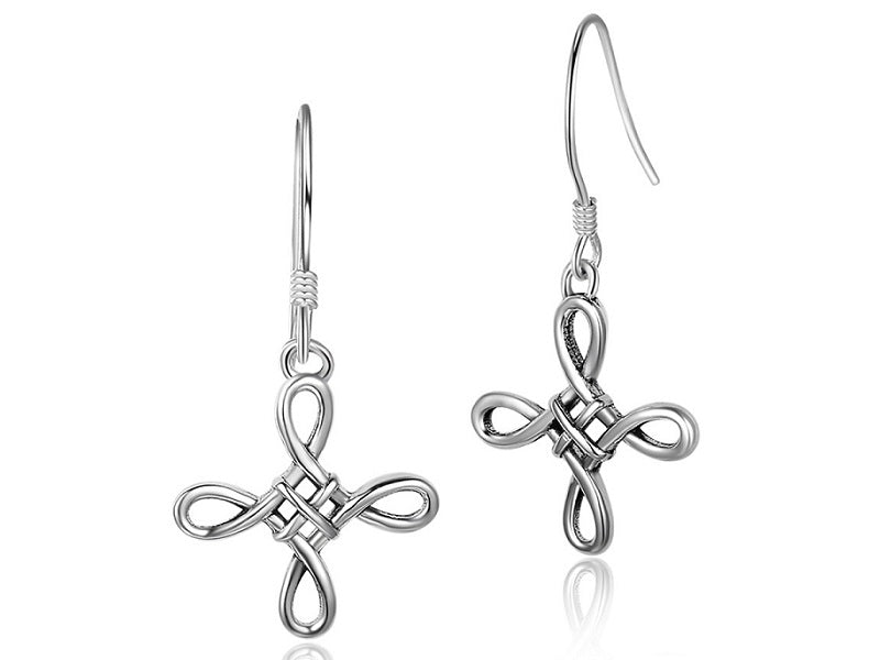 Sterling Silver Cross Earrings Earrings Drop Earrings Fish Hook Earrings Sterling Silver