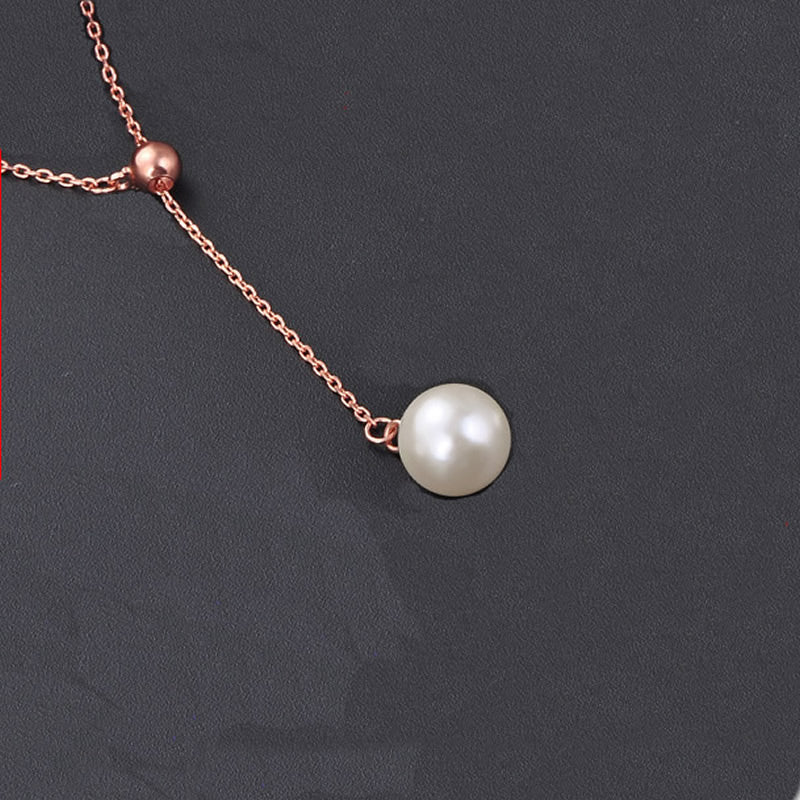 Sterling Silver Pearl Necklace | 45cm | Rose Gold or Silver | Gift Boxed