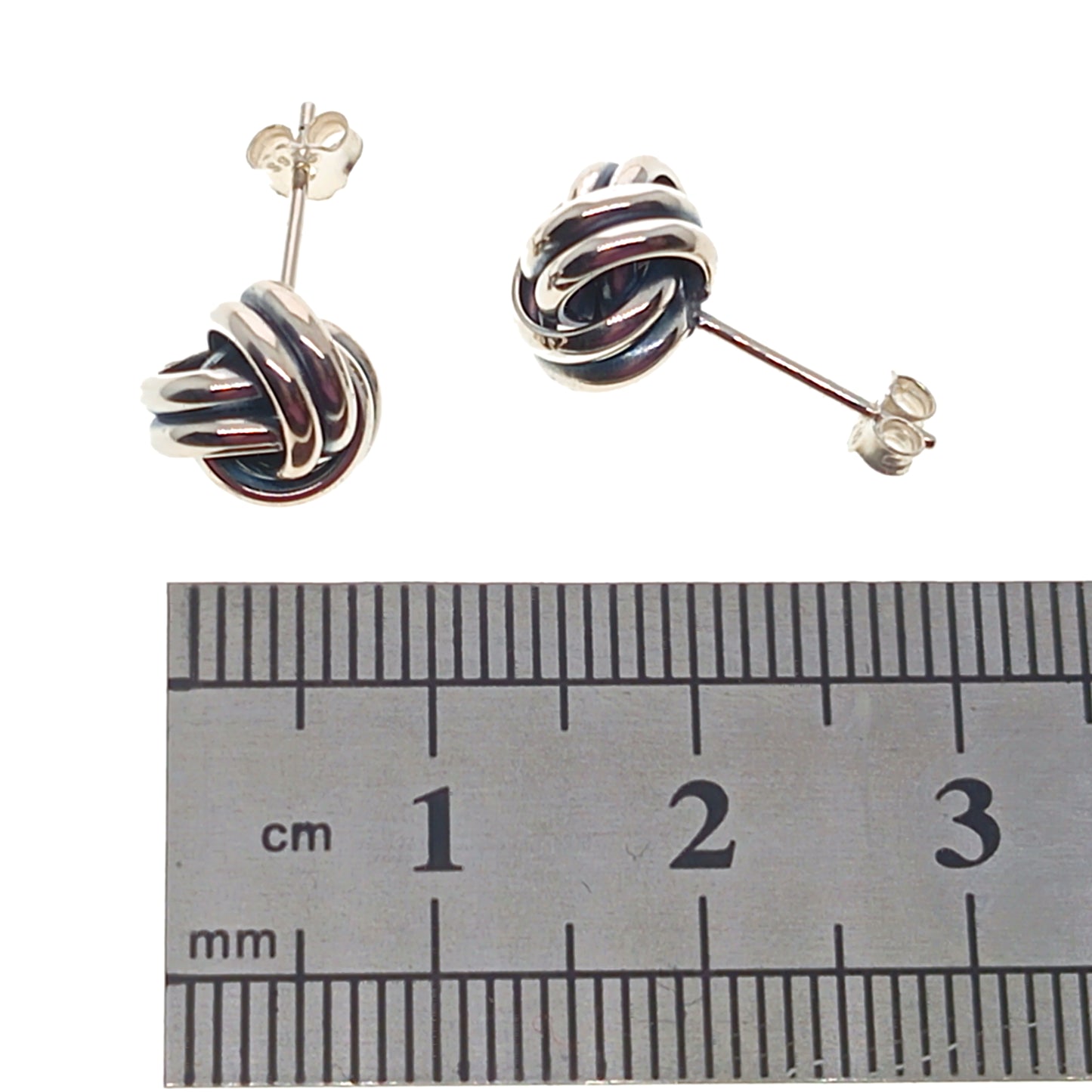 925 Sterling Silver Love Knot Stud Earrings | 9mm | Gift Boxed