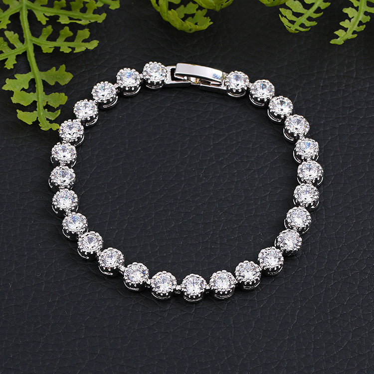 Cubic Zirconia Bracelet (17.5cm) Clear Bracelet Bracelet Clear Copper Cubic Zirconia Multi Coloured Pink