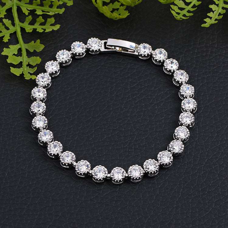 Cubic Zirconia Bracelet (17.5cm) Bracelet Bracelet Clear Copper Cubic Zirconia Multi Coloured Pink