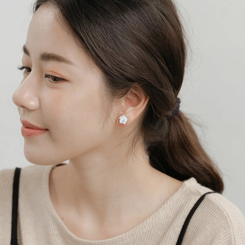925 Sterling Silver Hibiscus Flower Stud Earrings | 10mm | Gift Boxed