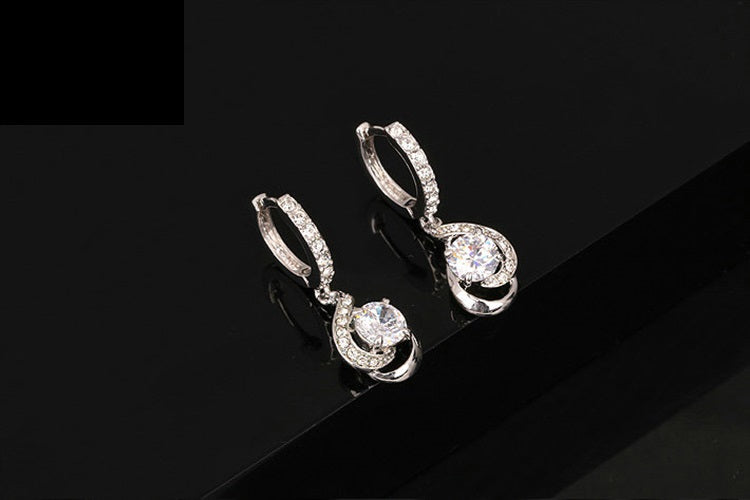 Cubic Zirconia Drop Earrings Earrings Copper Cubic Zirconia Dangle Earrings Drop Earrings Platinum Plated