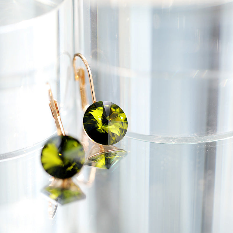 Crystal Lever Back Earrings Rose Gold Plated Olive Earrings Brass Crystal Drop Earrings Lever Back Earrings Olive Purple Red Rhinestone Rose Rose Gold Plated Royal Blue