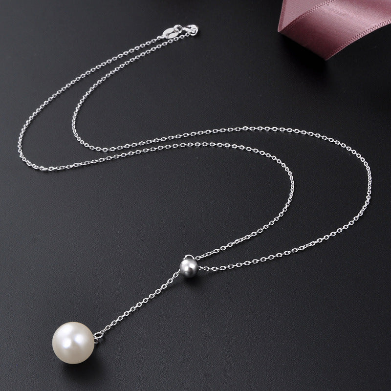 Sterling Silver Pearl Necklace | 45cm | Rose Gold or Silver | Gift Boxed