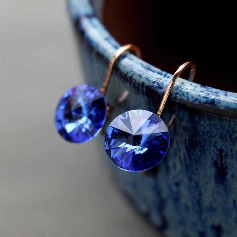 Crystal Lever Back Earrings Rose Gold Plated Royal Blue Earrings Brass Crystal Drop Earrings Lever Back Earrings Olive Purple Red Rhinestone Rose Rose Gold Plated Royal Blue