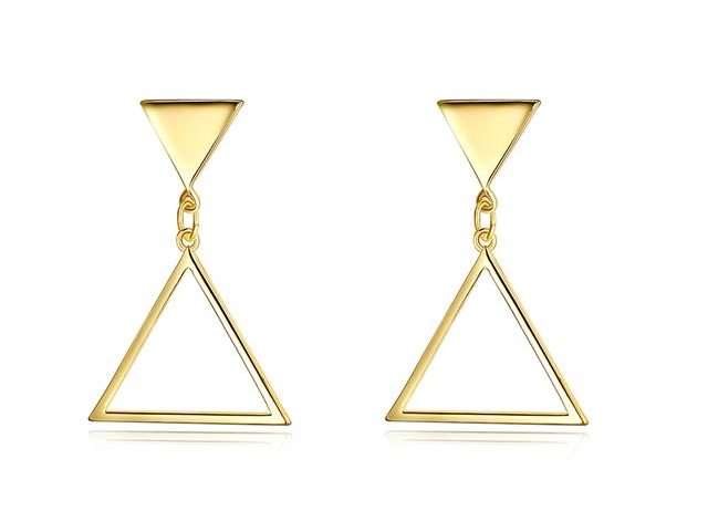 Rose Gold Plated Triangle Dangle Earrings | 19x30mm | Gift Boxed