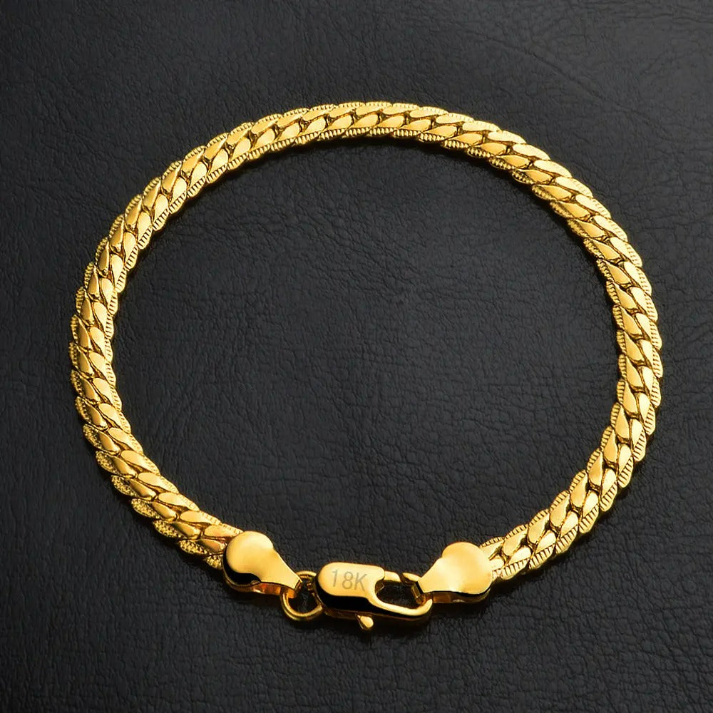 Chain Bracelet (20cm) Bracelet Bracelet Copper Silver Plated Yellow Gold Plated