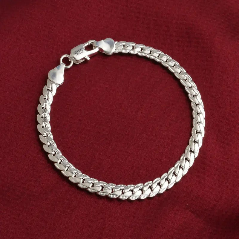 Chain Bracelet (20cm) Silver Plated Bracelet Bracelet Copper Silver Plated Yellow Gold Plated