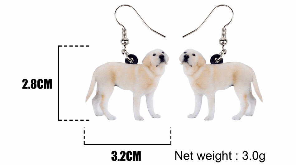 Cute Labrador Retriever Earrings Earrings Acrylic Animal Dangle Earrings Fish Hook Earrings Labrador