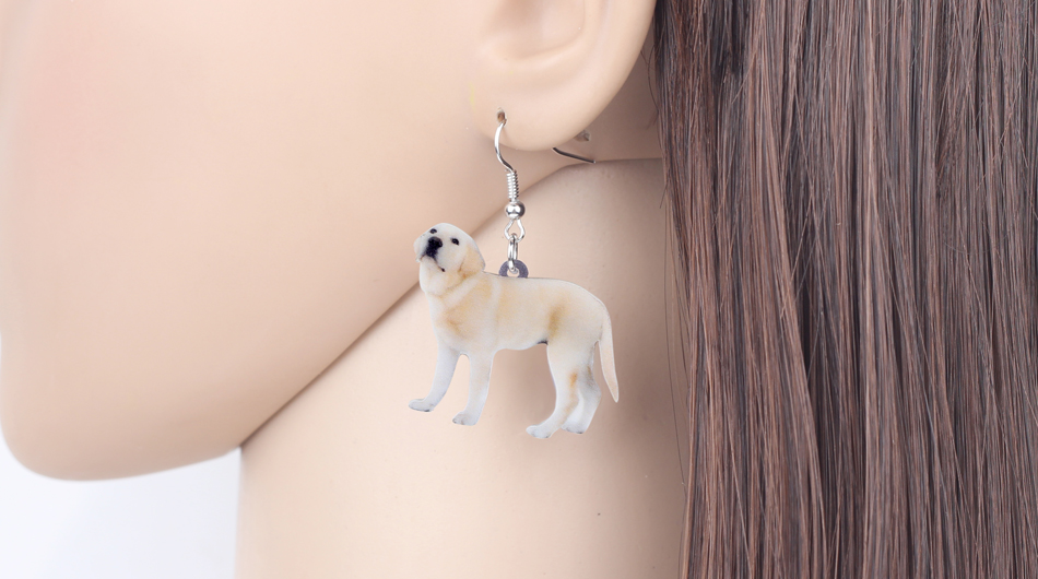 Cute Labrador Retriever Earrings Earrings Acrylic Animal Dangle Earrings Fish Hook Earrings Labrador