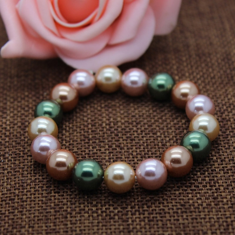 South Sea Shell Bracelet Multi-Coloured 2 Bracelet Bracelet Elastic Bracelet South Sea Shell Pearl
