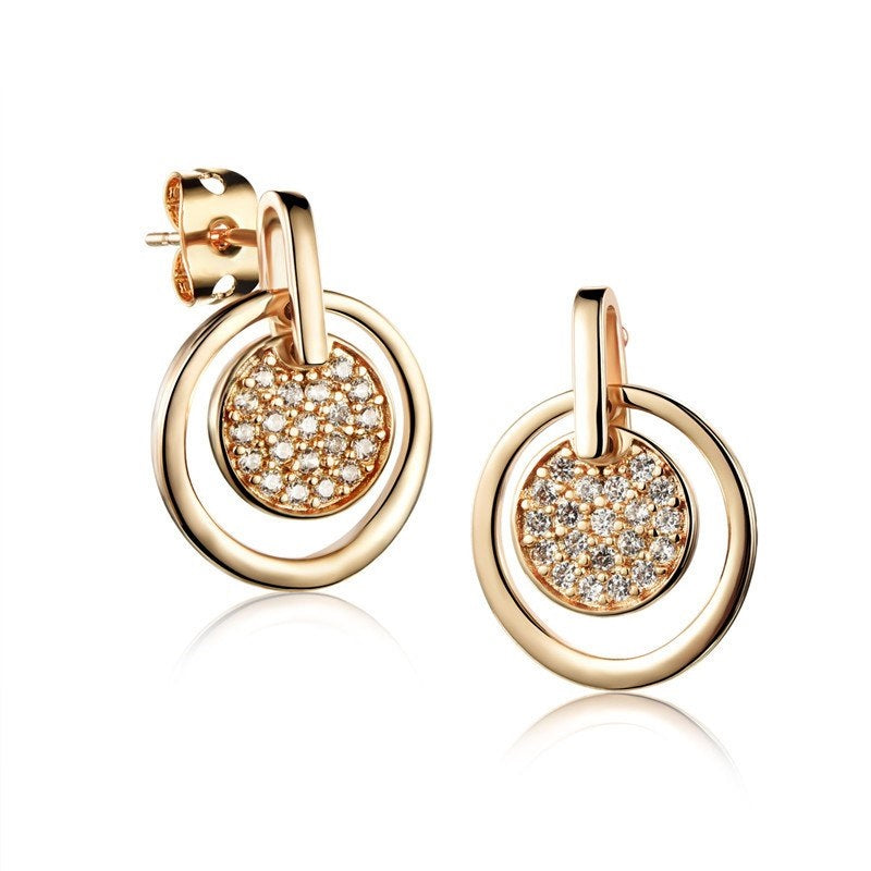 Gold Plated Crystal Earrings Earrings Crystal Drop Earrings Rhinestone Stud Earrings Yellow Gold Plated
