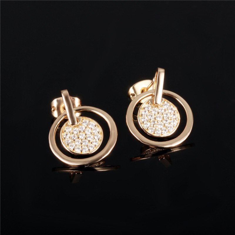 Gold Plated Crystal Earrings Earrings Crystal Drop Earrings Rhinestone Stud Earrings Yellow Gold Plated