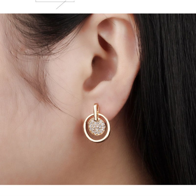 Gold Plated Crystal Earrings Earrings Crystal Drop Earrings Rhinestone Stud Earrings Yellow Gold Plated