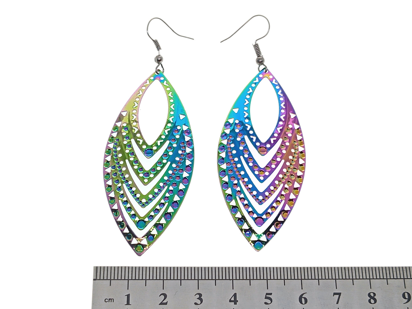Stainless Steel Teardrop Dangle Earrings | 85mm | Boxed