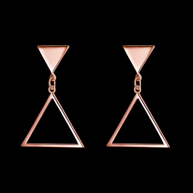 Rose Gold Plated Triangle Dangle Earrings | 19x30mm | Gift Boxed