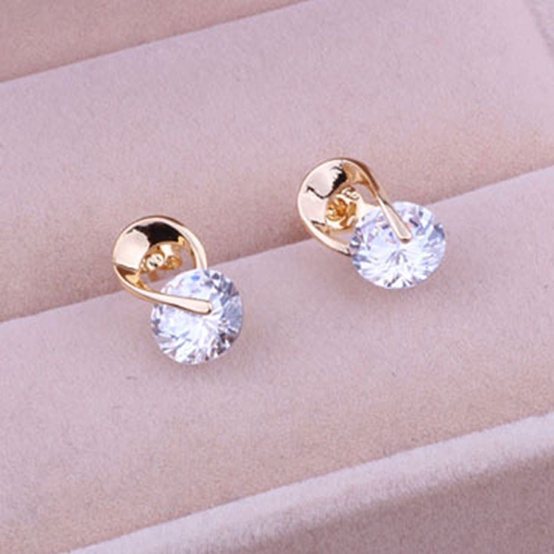 Cubic Zirconia Stud Earrings Earrings Cubic Zirconia Rose Gold Plated Stud Earrings Yellow Gold Plated