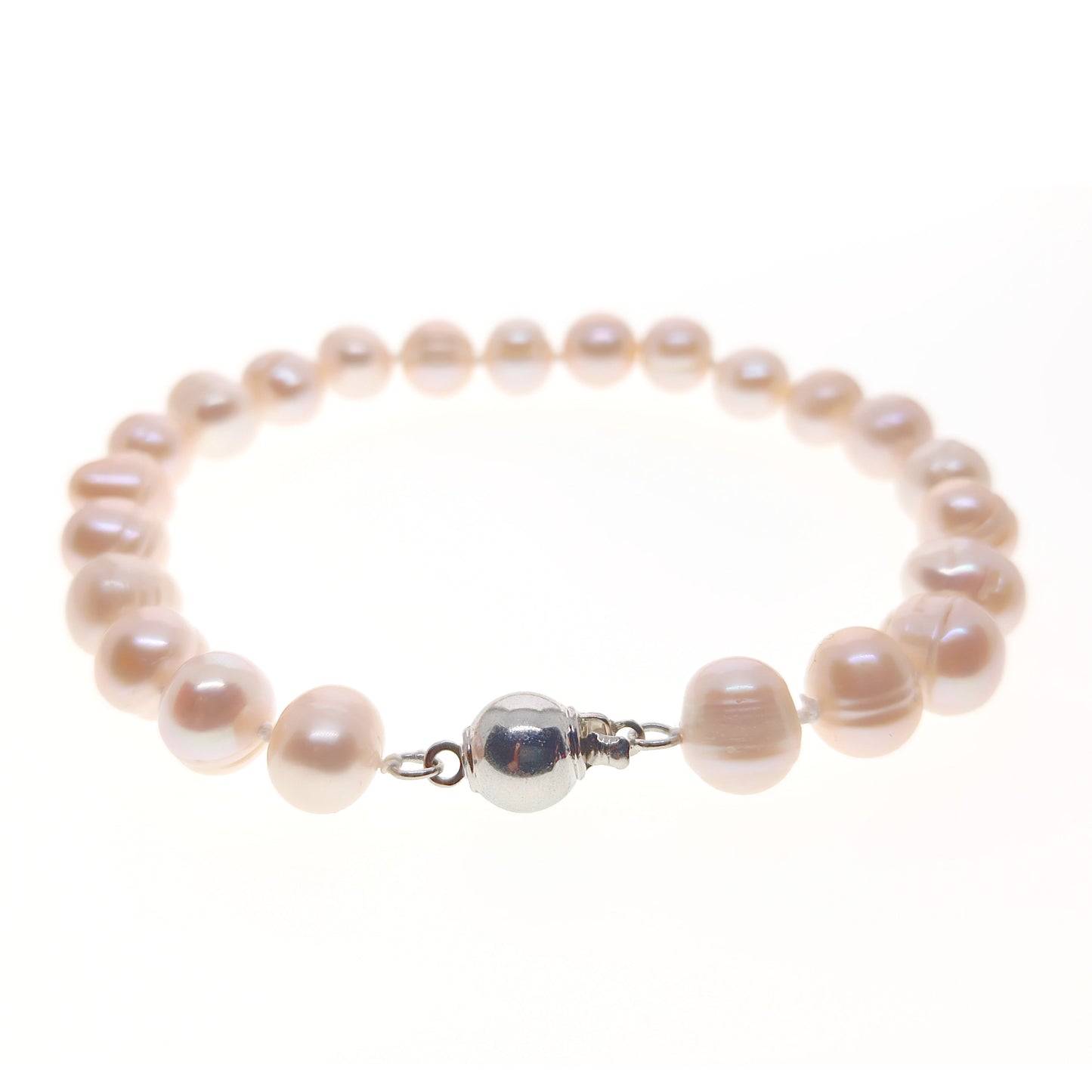Pink Freshwater Pearl Bracelet | 7-9mm | 19cm Length | Gift Boxed