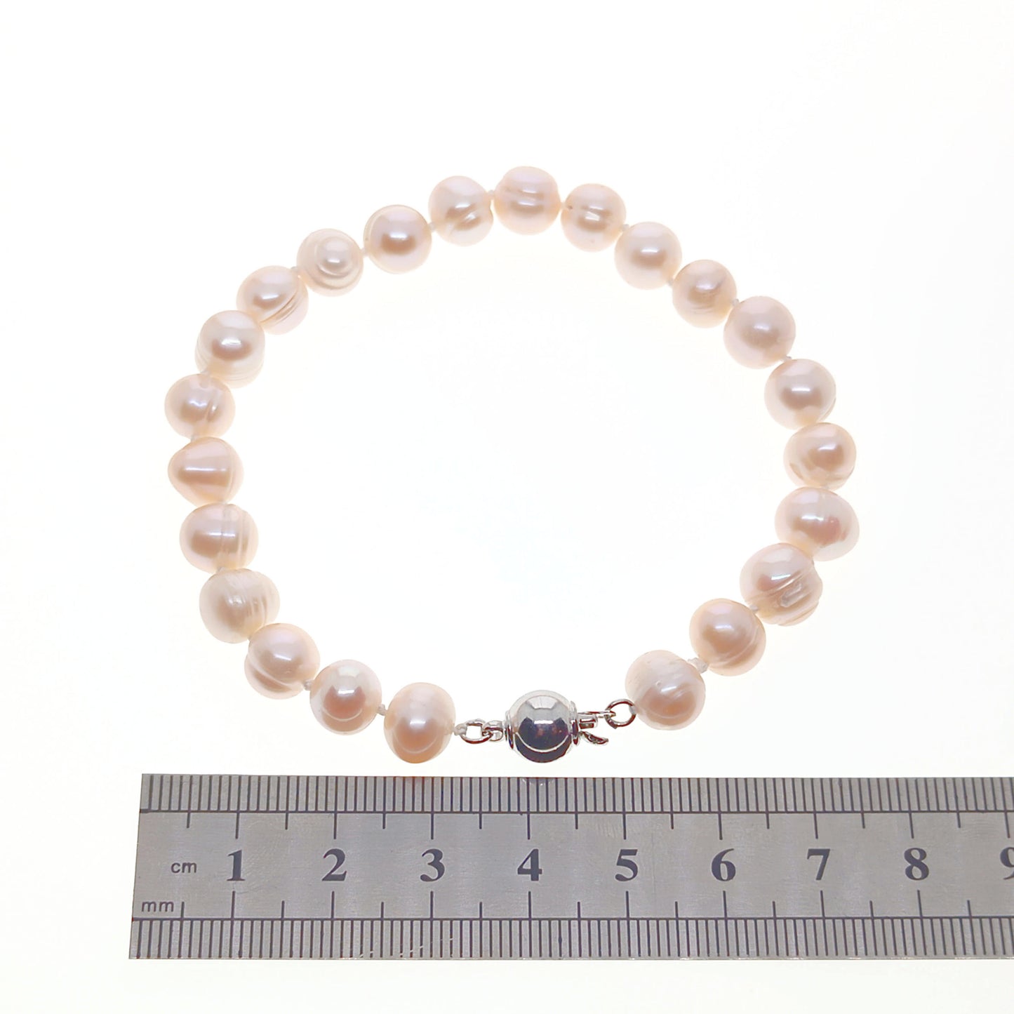 Pink Freshwater Pearl Bracelet | 7-9mm | 19cm Length | Gift Boxed