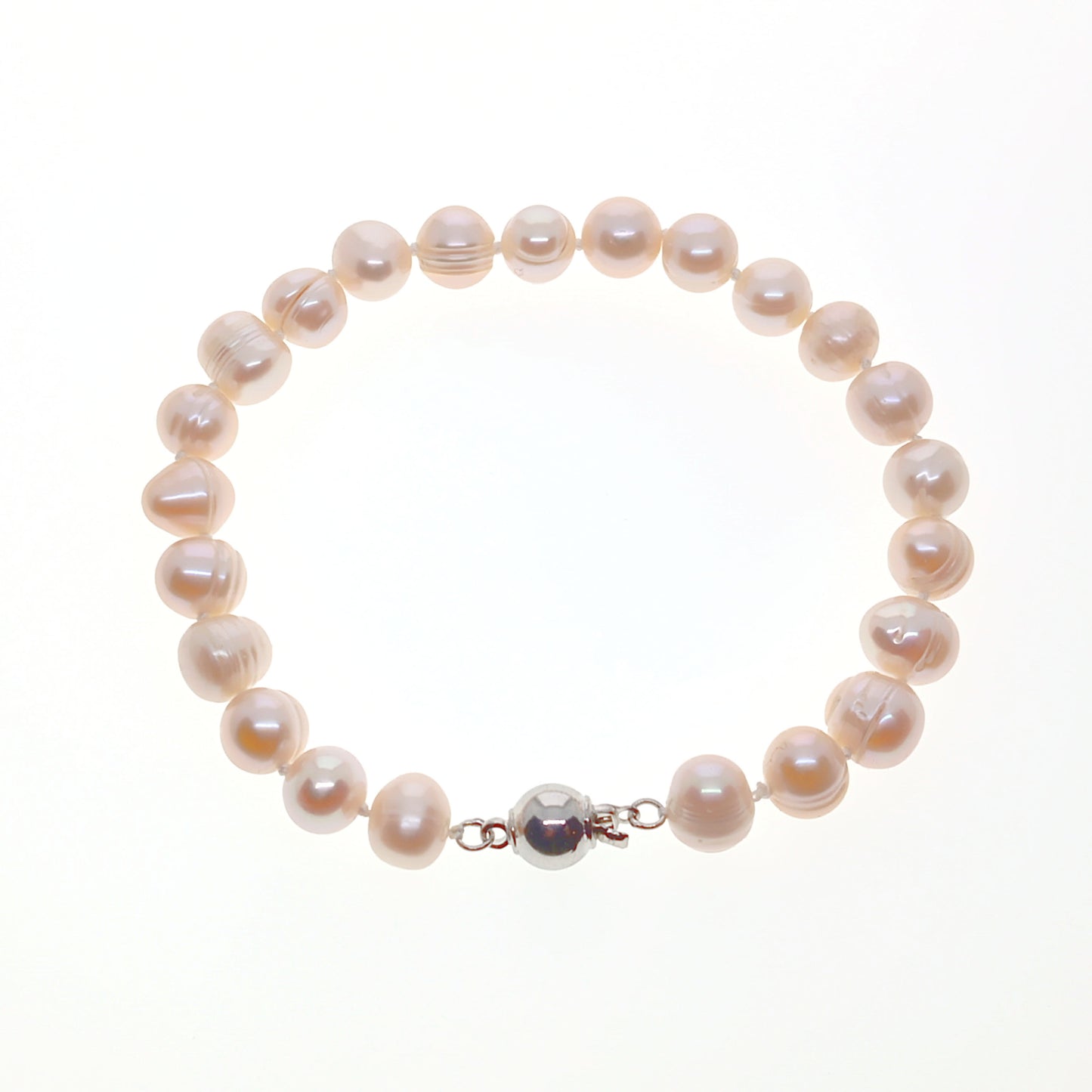 Pink Freshwater Pearl Bracelet | 7-9mm | 19cm Length | Gift Boxed