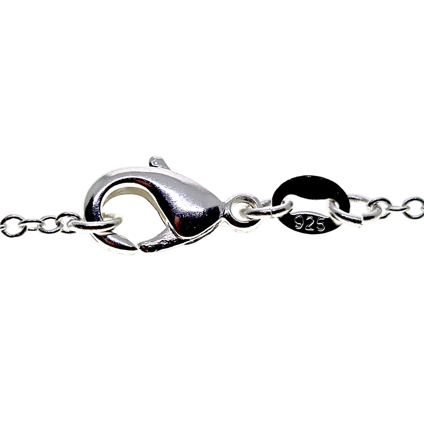 Silver bracelet clasp on a white background