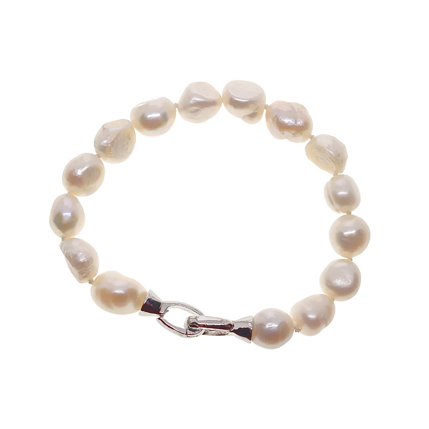 White Freshwater Pearl Bracelet | 8-9mm Pearls | 19cm Length | Gift Boxed