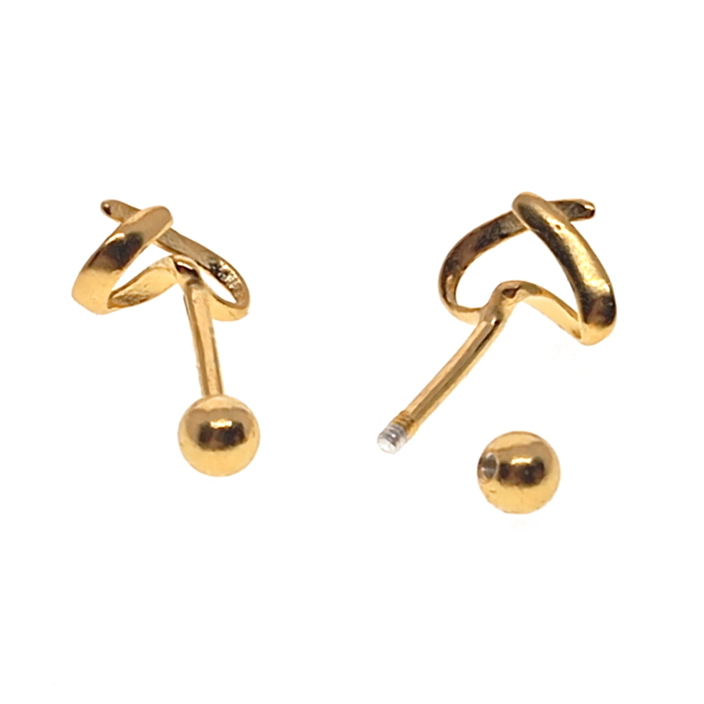 Imperfect 925 Sterling Silver Gold Plated Heart Studs | 5x7mm | Gift Boxed