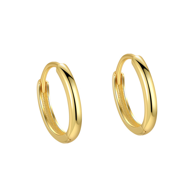 Sterling Silver Hoop Earrings Yellow Gold Plated 11 mm Earrings Hoop Earrings Huggie Earrings Platinum Plated Sterling Silver Yellow Gold Plated