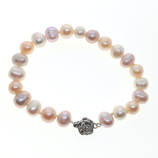 Multicolour Freshwater Cultured Pearl Bracelet | 19.5cm Toggle | Gift Boxed