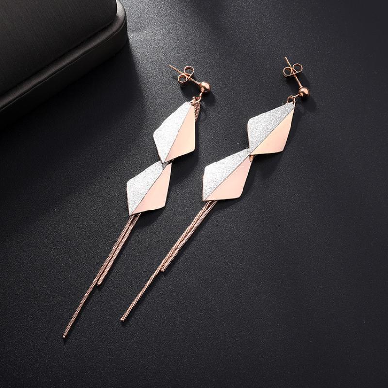 Rose Gold Plated Earrings Earrings Drop Earrings Rose Gold Plated Stainless Steel