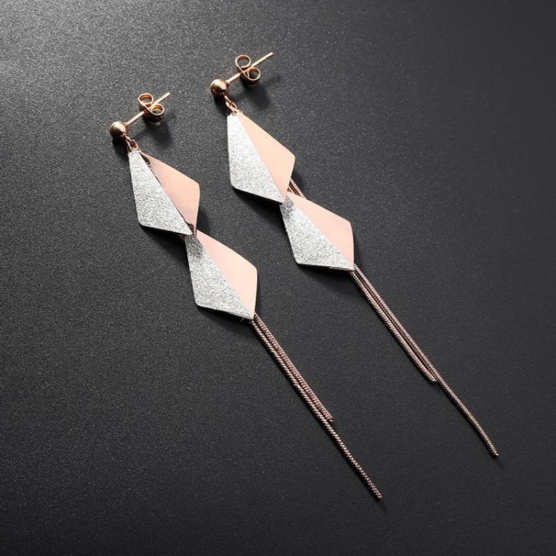 Rose Gold Plated Earrings Earrings Drop Earrings Rose Gold Plated Stainless Steel