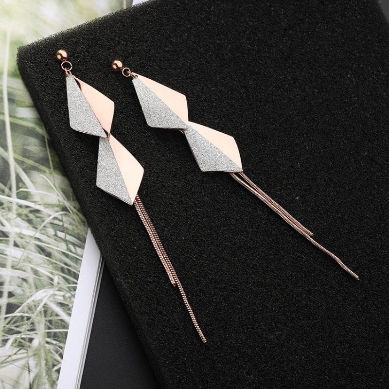 Rose Gold Plated Earrings Earrings Drop Earrings Rose Gold Plated Stainless Steel