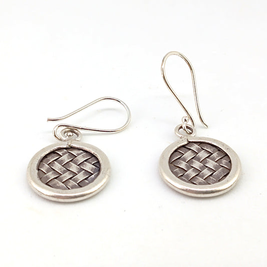 925 Sterling Silver Woven Dangle Earrings | Oxidized Finish | 17mm | Gift Boxed