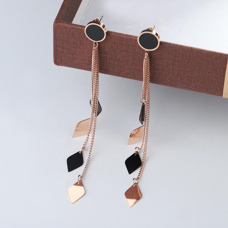 Rose Gold Plated Earrings Earrings Drop Earrings Rose Gold Plated Stainless Steel