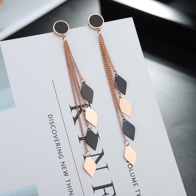 Rose Gold Plated Earrings Earrings Drop Earrings Rose Gold Plated Stainless Steel