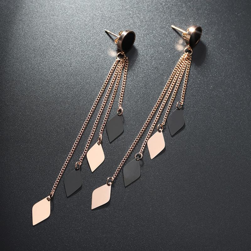 Rose Gold Plated Earrings Earrings Drop Earrings Rose Gold Plated Stainless Steel