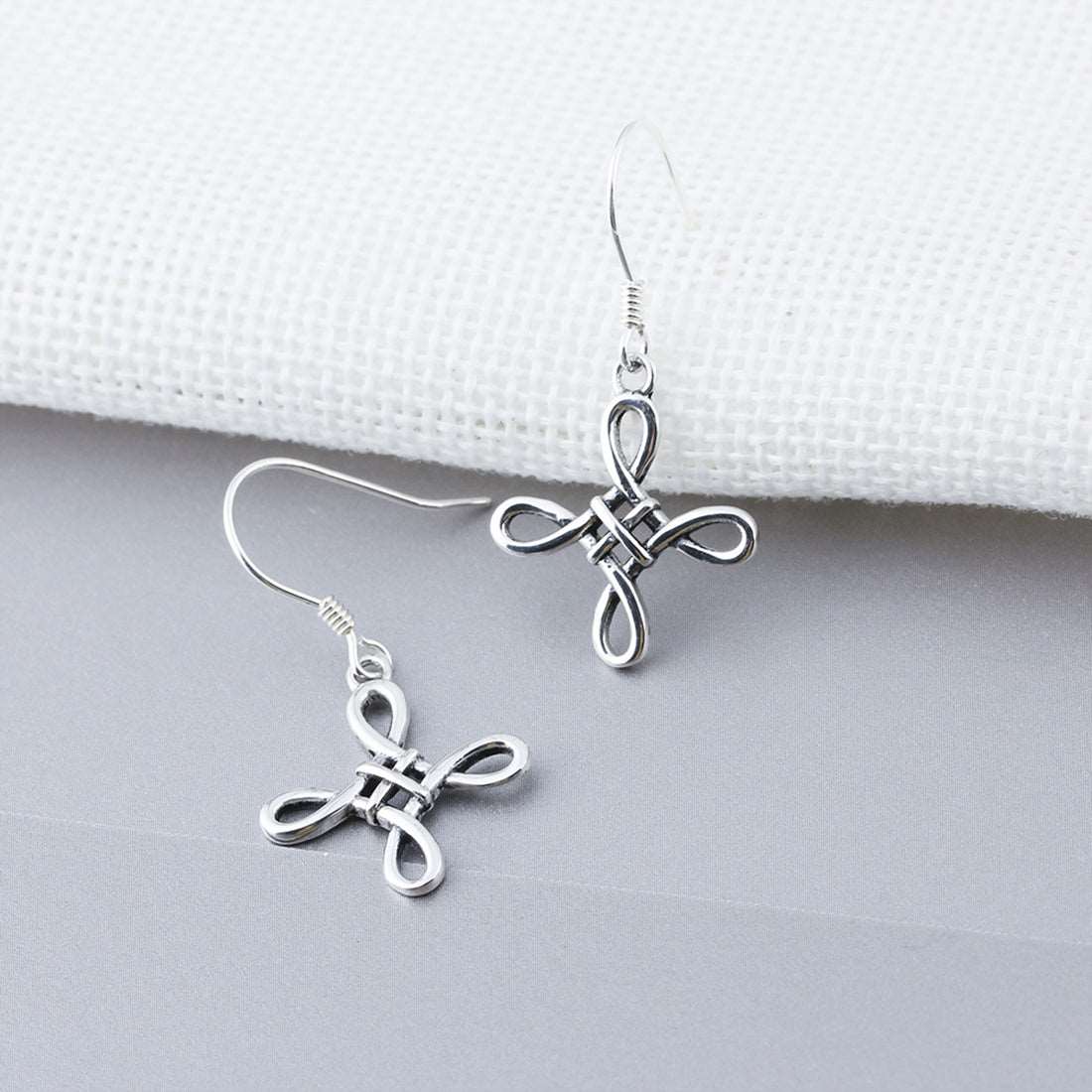 Sterling Silver Cross Earrings Earrings Drop Earrings Fish Hook Earrings Sterling Silver