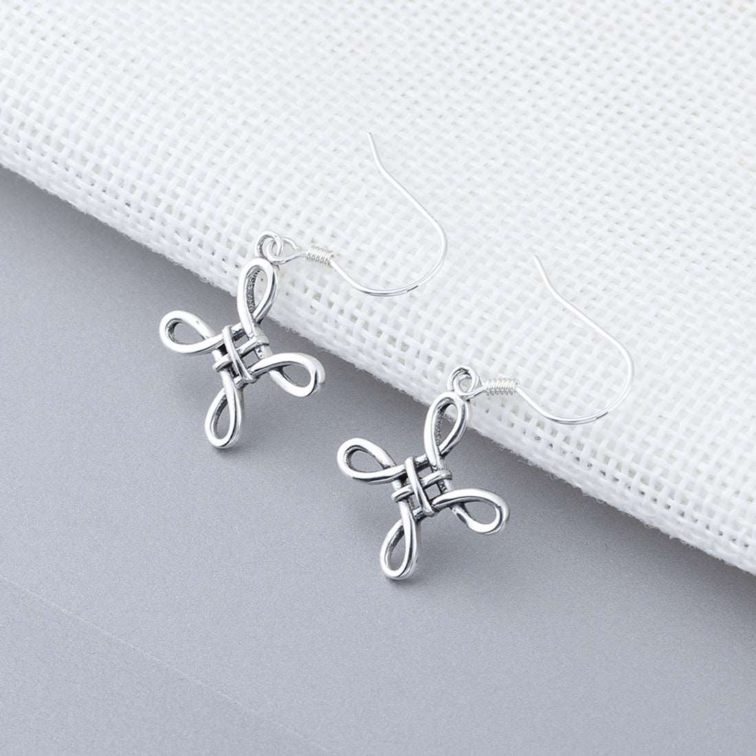 Sterling Silver Cross Earrings Earrings Drop Earrings Fish Hook Earrings Sterling Silver