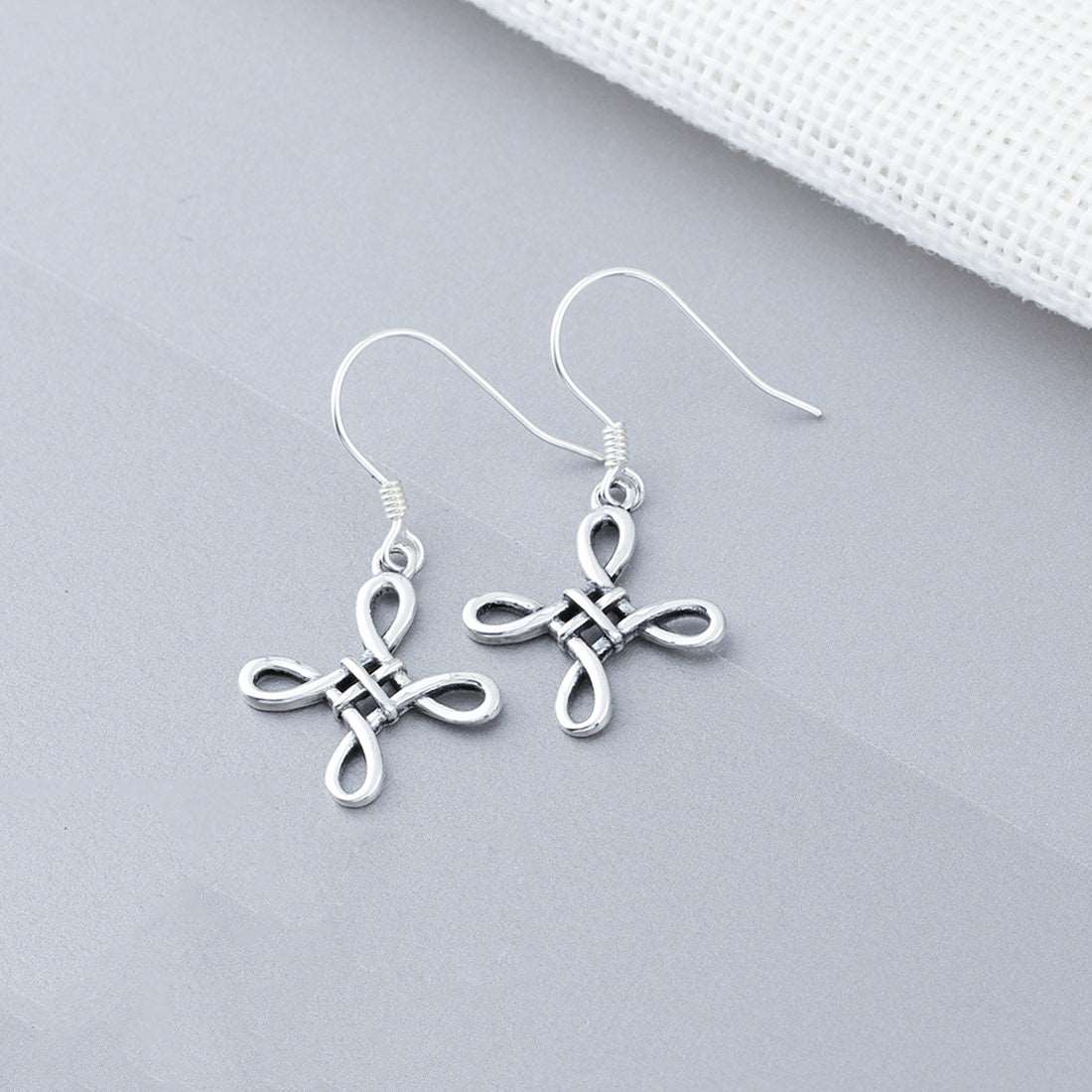 Sterling Silver Cross Earrings Earrings Drop Earrings Fish Hook Earrings Sterling Silver
