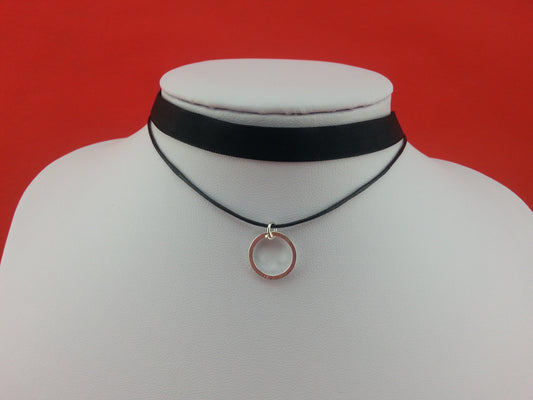 Black Choker Necklace (31 to 36cm) Circle Necklace Choker