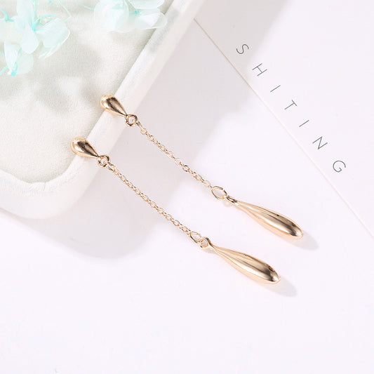 Gold Plated Chain Earrings Earrings Drop Earrings Rose Gold Plated Zinc Alloy