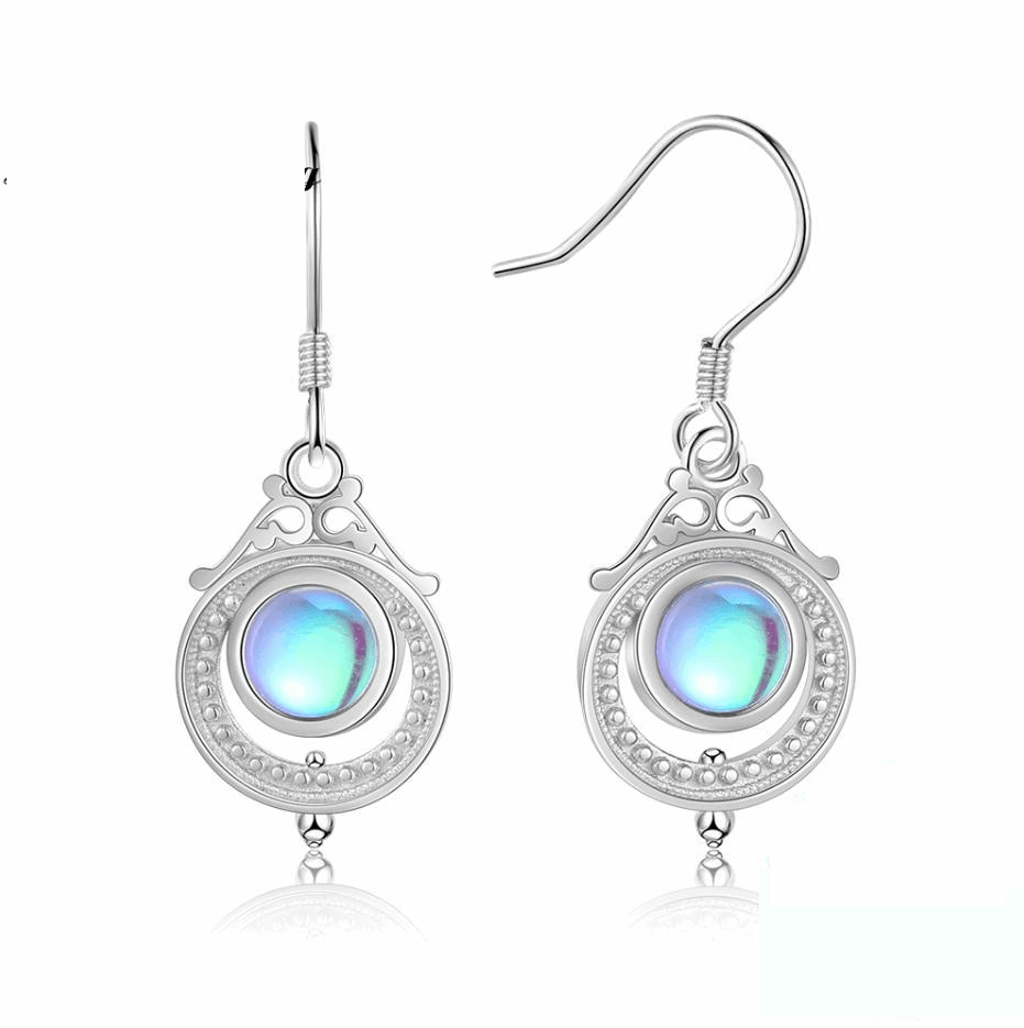 Sterling Silver Opalite Earrings Earrings Drop Earrings Fish Hook Earrings Opalite Sterling Silver