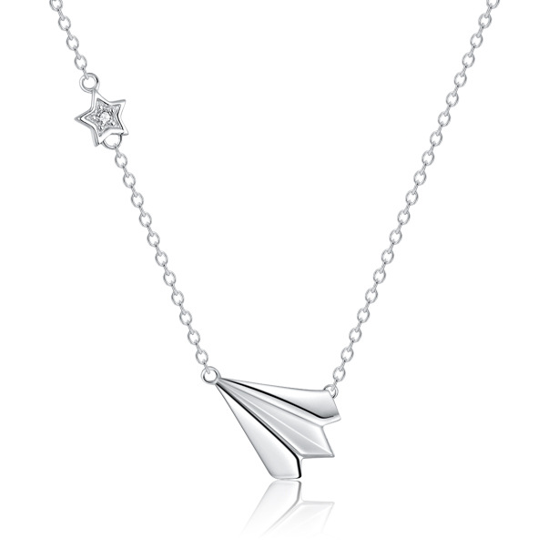 Sterling Silver Necklace (40cm) Necklace Crystal Pendant Necklace Rhinestone Sterling Silver