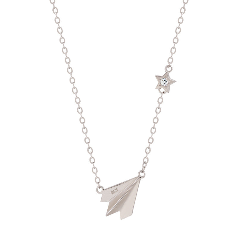 Sterling Silver Necklace (40cm) Necklace Crystal Pendant Necklace Rhinestone Sterling Silver