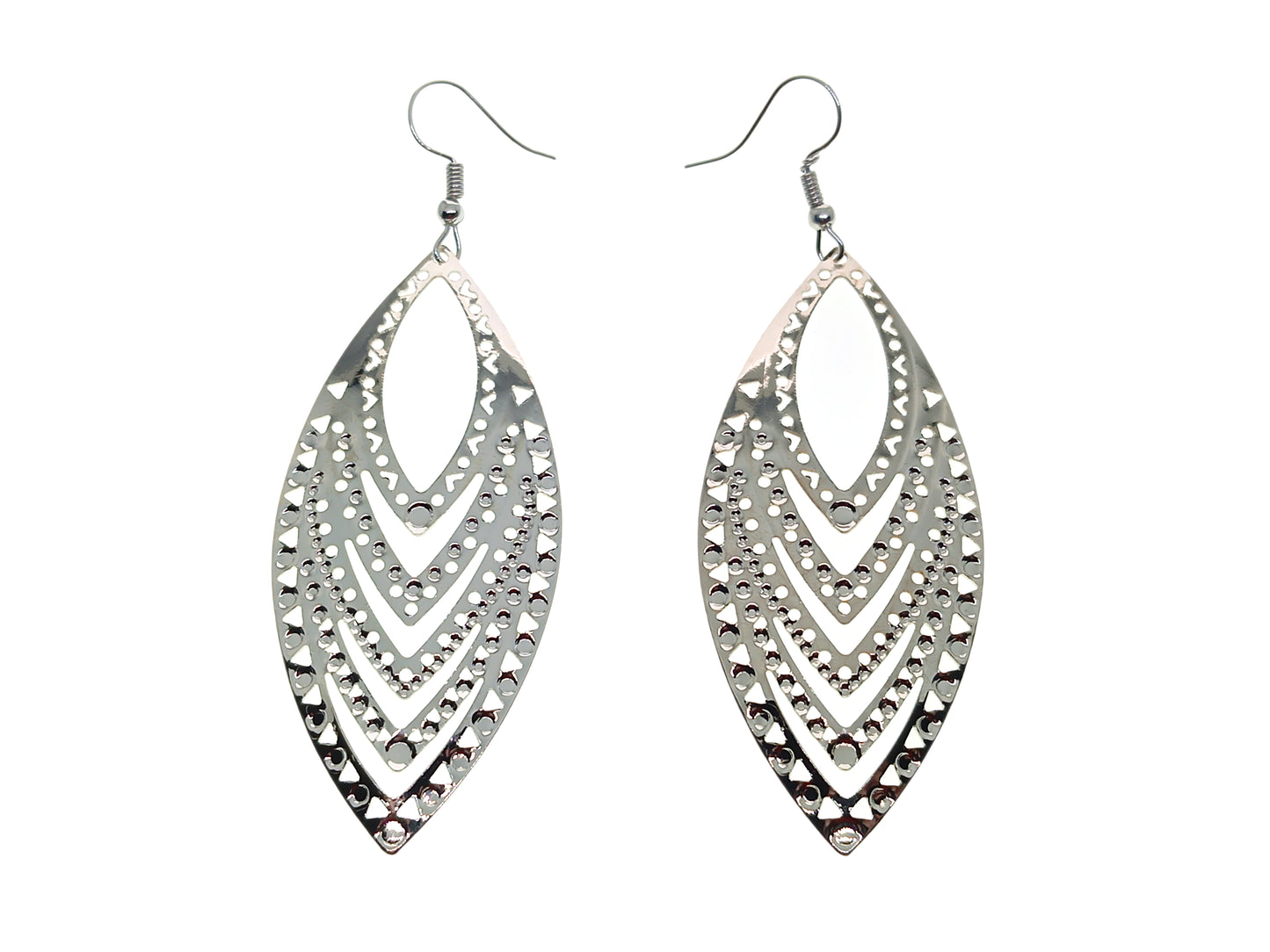 Stainless Steel Teardrop Dangle Earrings | 85mm | Boxed